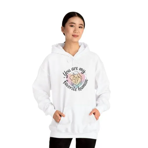 You Are My Favorite Human Hoodie, Cute Mom and Baby Pastel Design, Mothers Day Hooded Sweatshirt Gift - Image 7
