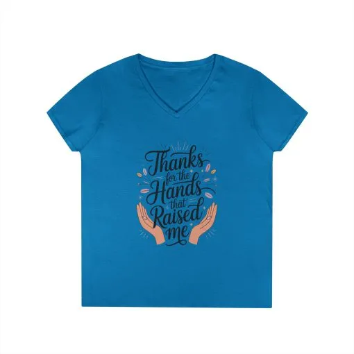 Grateful Hands V-Neck T-Shirt, Mother's Day Gift, Appreciation Tee, Family Love Shirt, Empowering Woman Top, Inspirational Shirt - Image 7