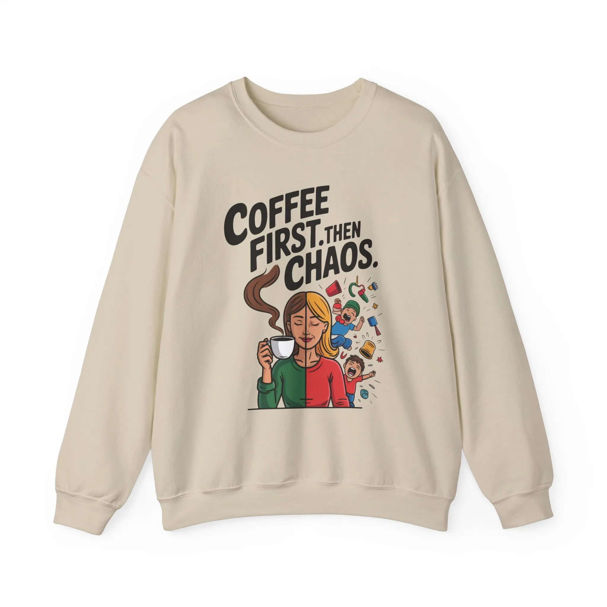 Coffee First Then Chaos Sweatshirt, Ideal Gift for Moms, Fun Casual Wear, Funny Mom Life Sweatshirt, Mother's Day Gift - Image 28
