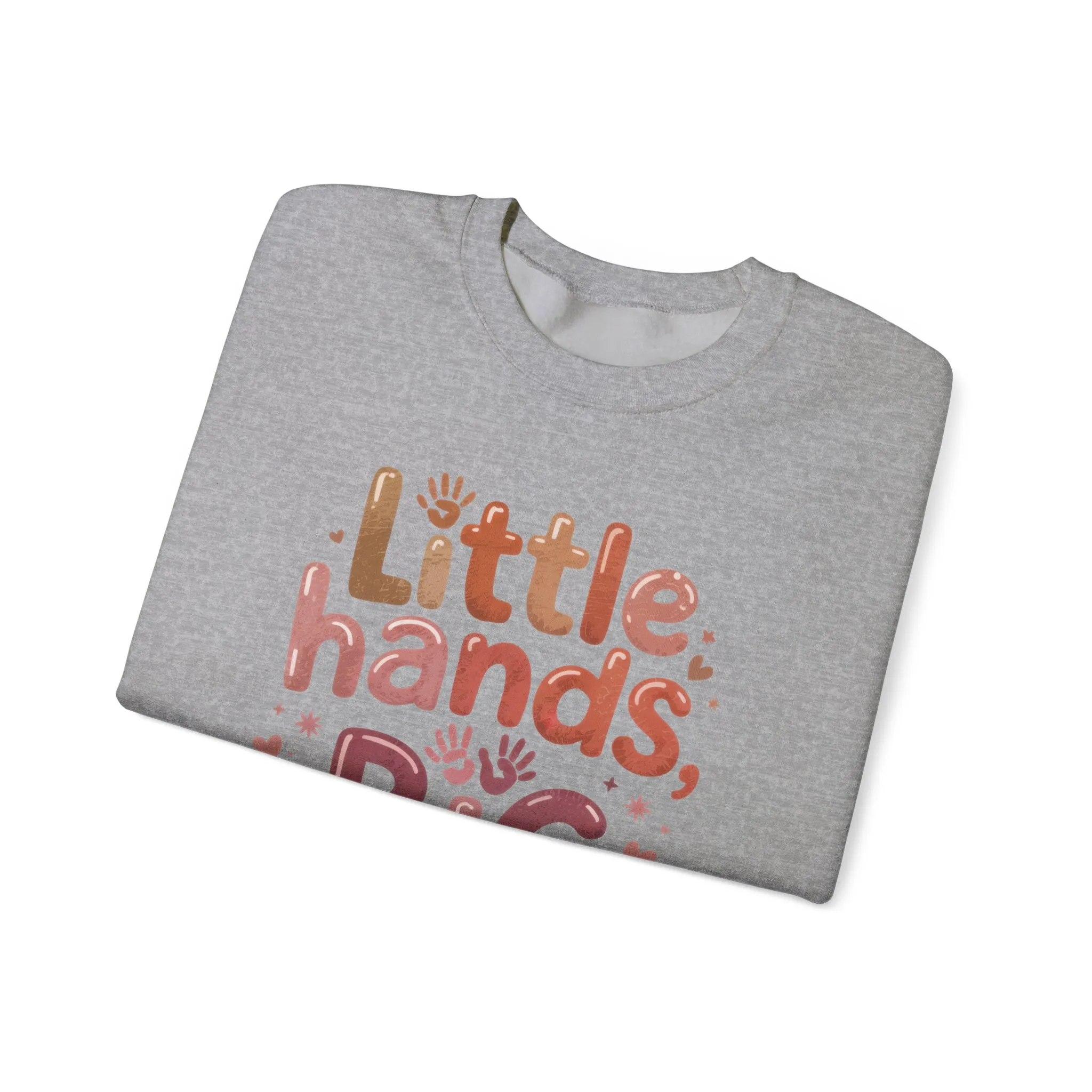 Little Hands, Big Love Crewneck Sweatshirt, Perfect for Moms Gifts, Family Events, Baby Showers, Everyday Wear, Cute Tee, mother's day Gift - Image 14