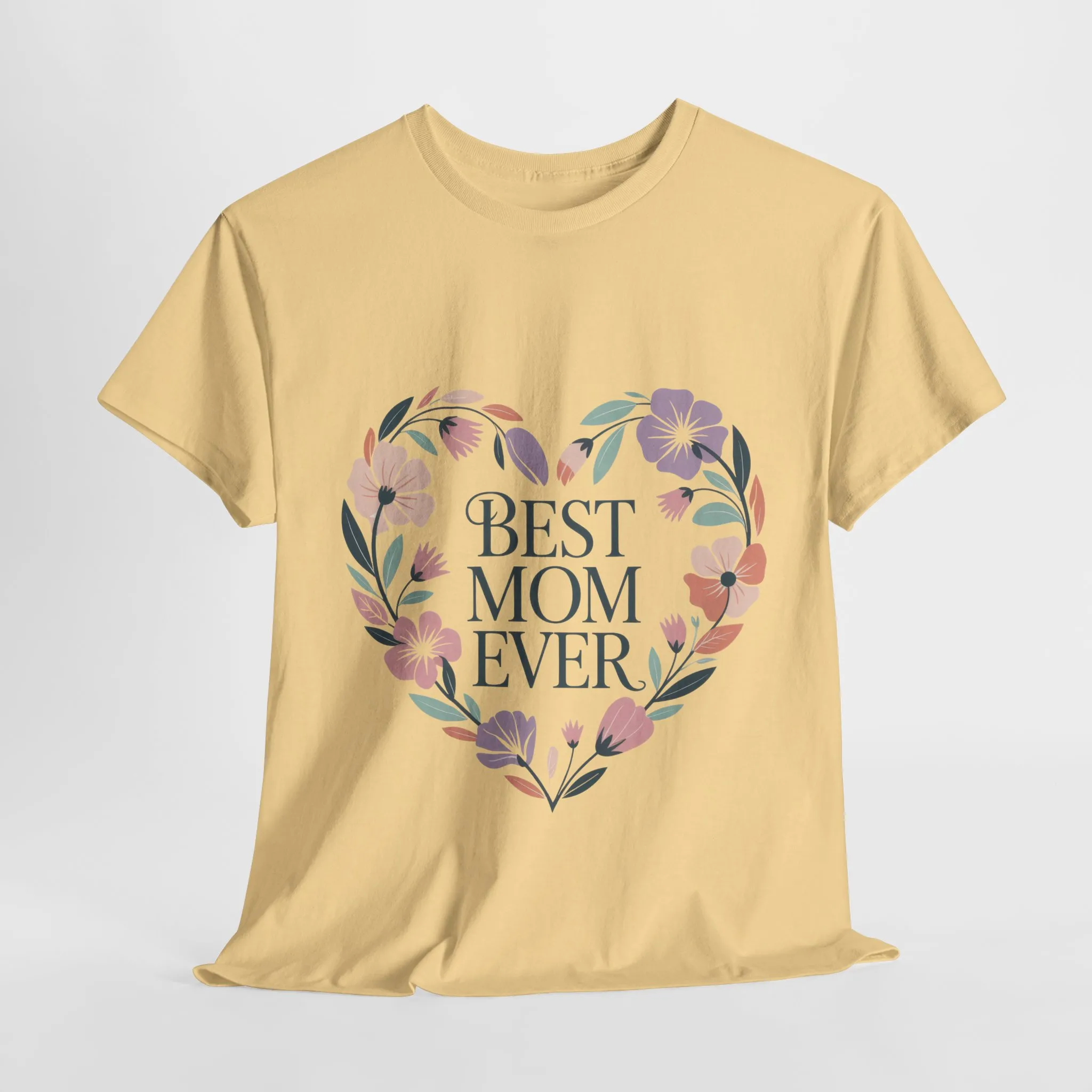 Floral Best Mom Ever Tee, Mother's Day Gift, Mom Appreciation Gift, Floral Heart Cotton Tee - Image 25