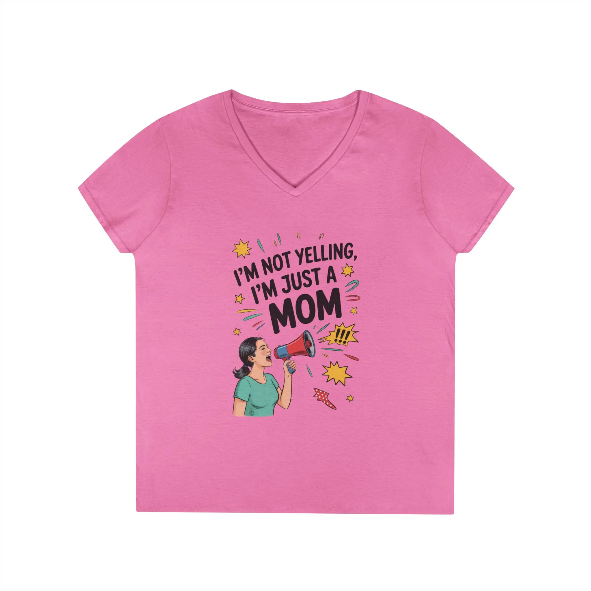Funny Mom V-Neck T-Shirt, I'm Not Yelling I'm Just a Mom, Mother's Day Gift, Loud Mom Life T-Shirt, Mother's Day Apparel, Family Humor Shirt - Image 11