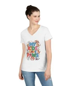 My Kids Have Paws V-Neck T-Shirt, Pet Lover Gift, Cute Animal Shirt, Cute Pet Mom Tee, Animal Parent T-Shirt, Dog Cat Bunny Lover Gift