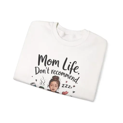 Mom Life Crewneck Sweatshirt, New Mom Gift, Cozy Everyday Wear, Funny Parent Apparel, Tired Mama Humor Tee - Image 3