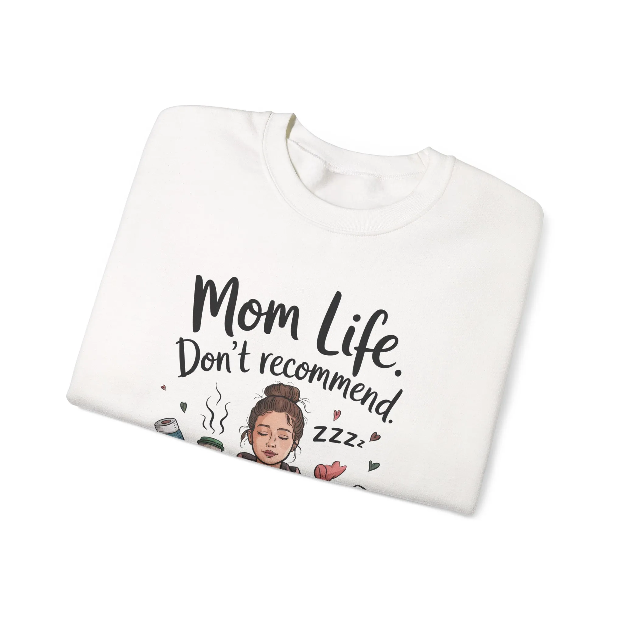 Mom Life Crewneck Sweatshirt, New Mom Gift, Cozy Everyday Wear, Funny Parent Apparel, Tired Mama Humor Tee - Image 3