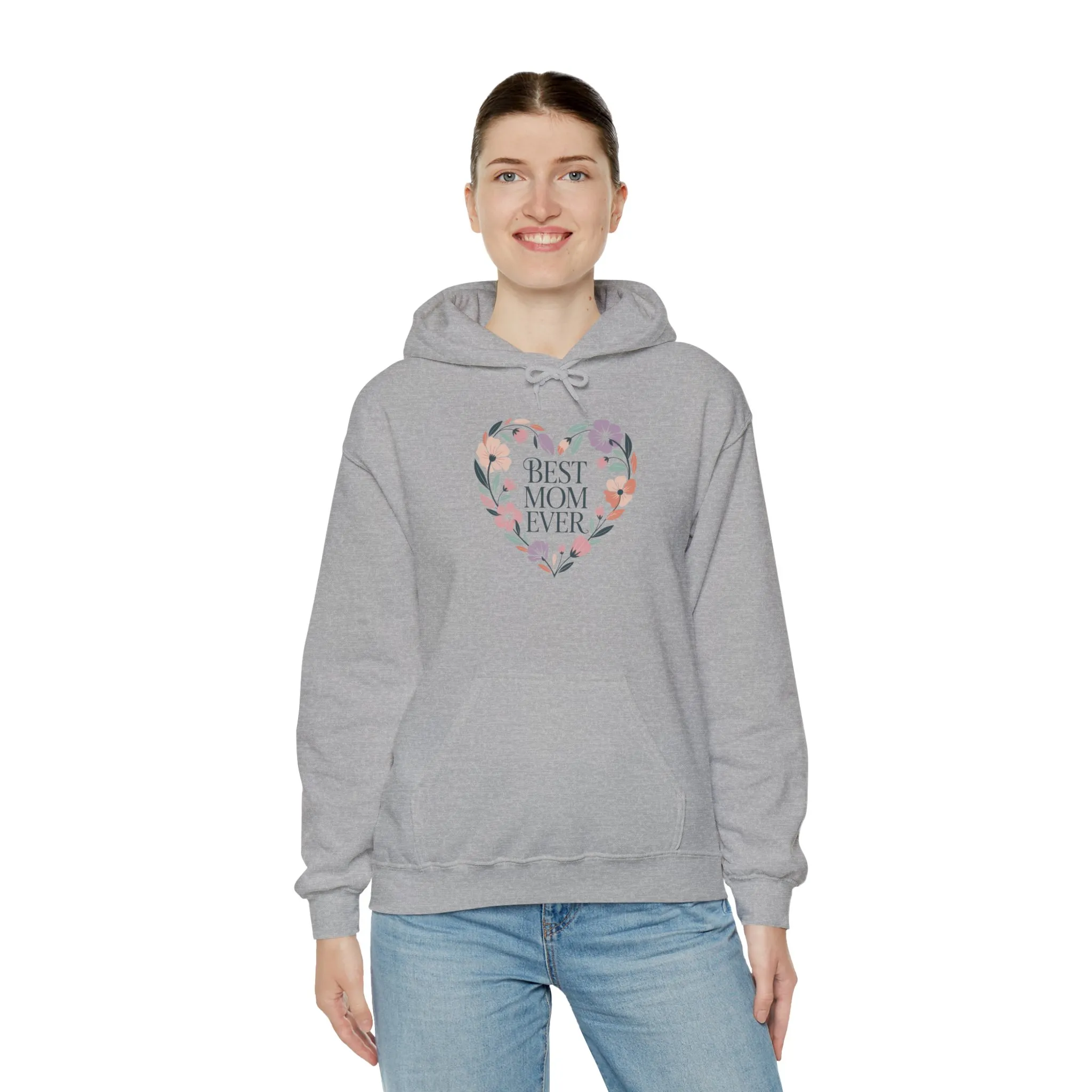 Floral Heart Mom Hoodie - Best Mom Ever Sweatshirt for Mother's Day, Gift for Mom, Cozy Sweatshirt for Women, Everyday Wear, New Mom Gift - Image 12