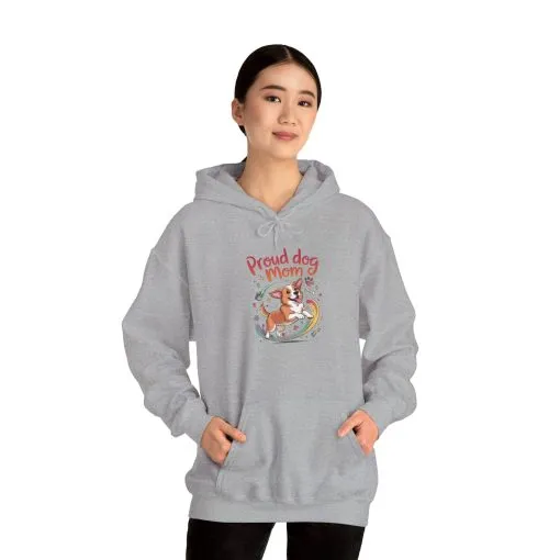 Proud Dog Mom Hoodie, Gift for Dog Owners, Dog Lover Apparel, Mother's Day Gift, Unisex Hooded Sweatshirt, Corgi Rainbow Print - Image 16