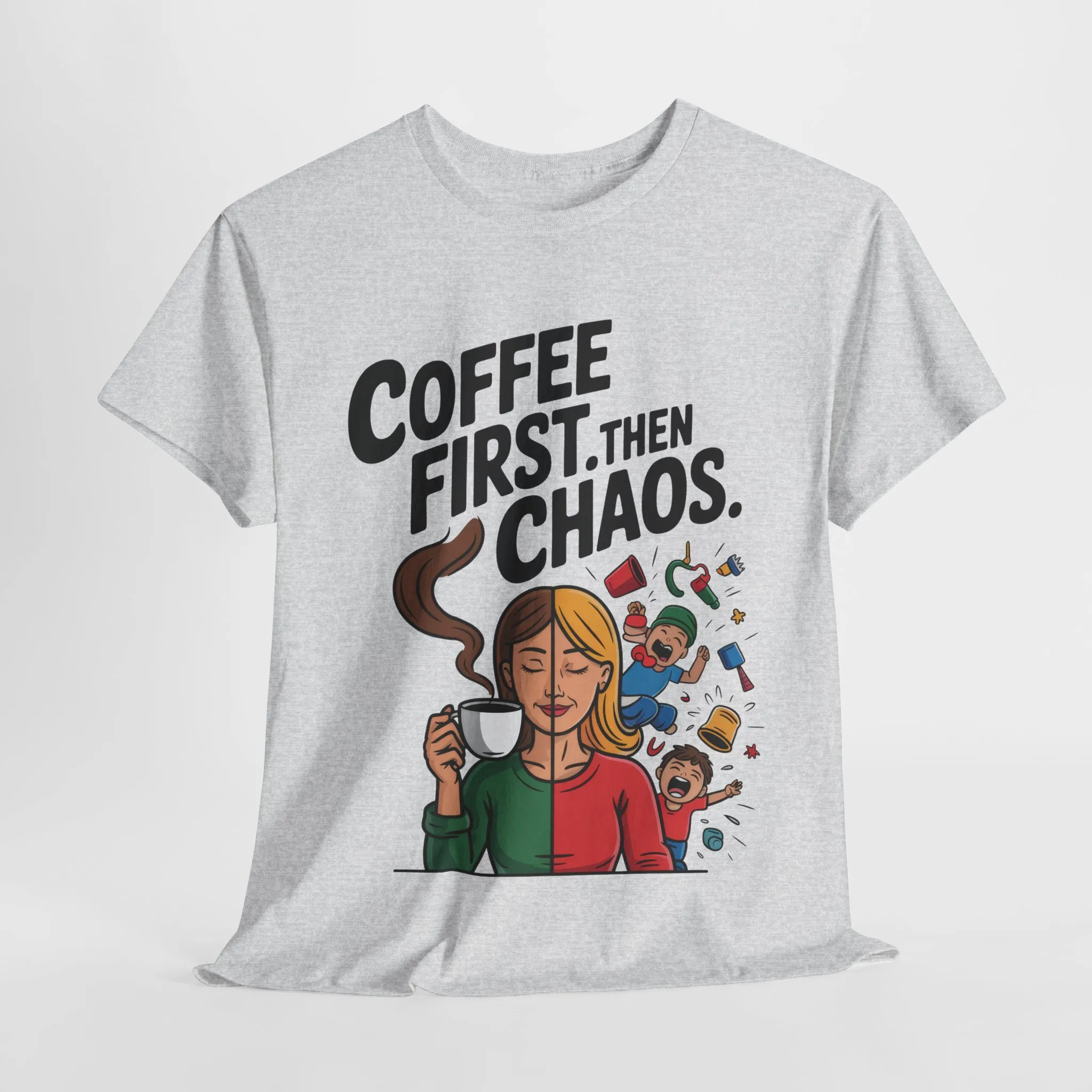 Coffee First Then Chaos Funny Mom Life Tee, Mother's Day Gift, Mom Humor Tee, mom graphic tee, caffeine lover tee - Image 7