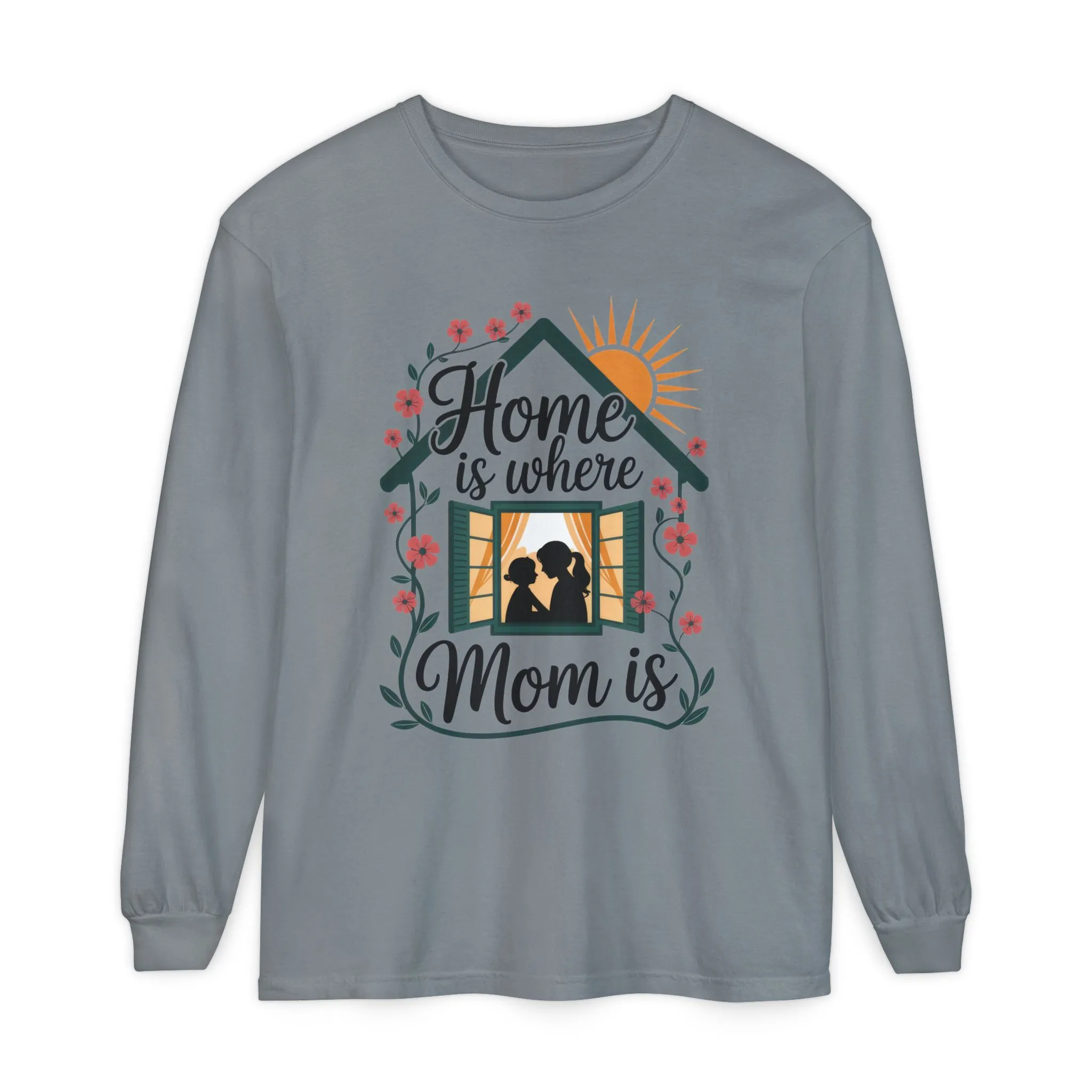 Home Is Where Mom Is Long Sleeve T-Shirt, Mother's Day Cotton Shirt, Cute Family Gift for Mom, Sentimental Mom Gift, mother's day Gift - Image 13