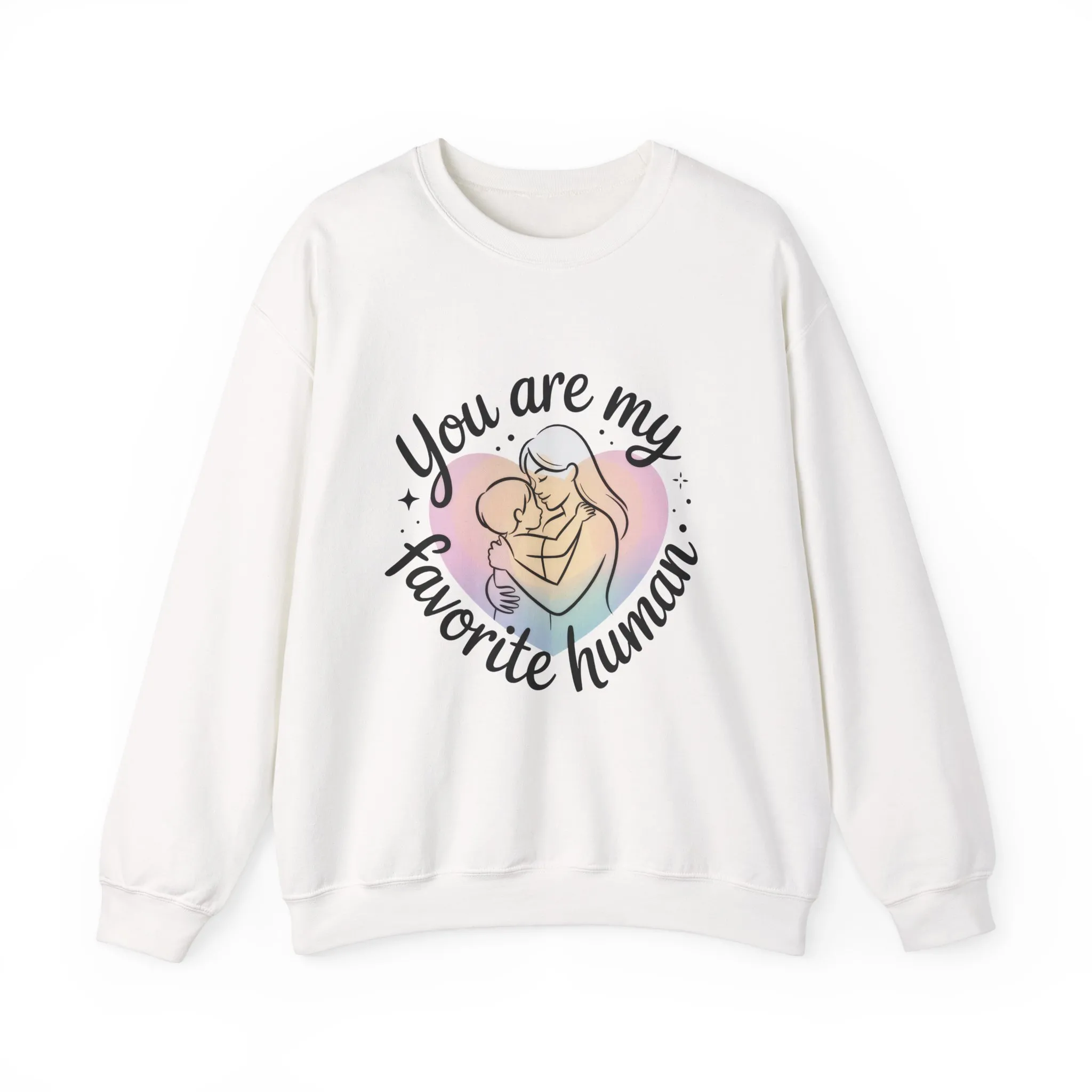 You Are My Favorite Human Mom Sweatshirt, Cute Pastel Heavy Blend Crewneck for Mothers Day, Cozy Gift for Moms, Mothers Day Gift - Image 4