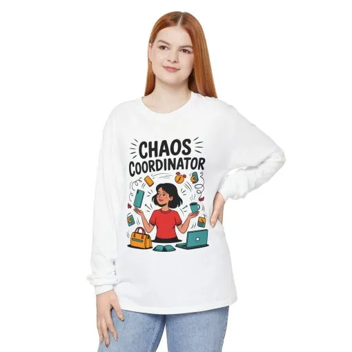 Chaos Coordinator Women's Long Sleeve, Mom Life Graphic Long Sleeve, Gift for Busy Moms, Multitasking Mom Gift, Cute Mother's Day Gift - Image 4