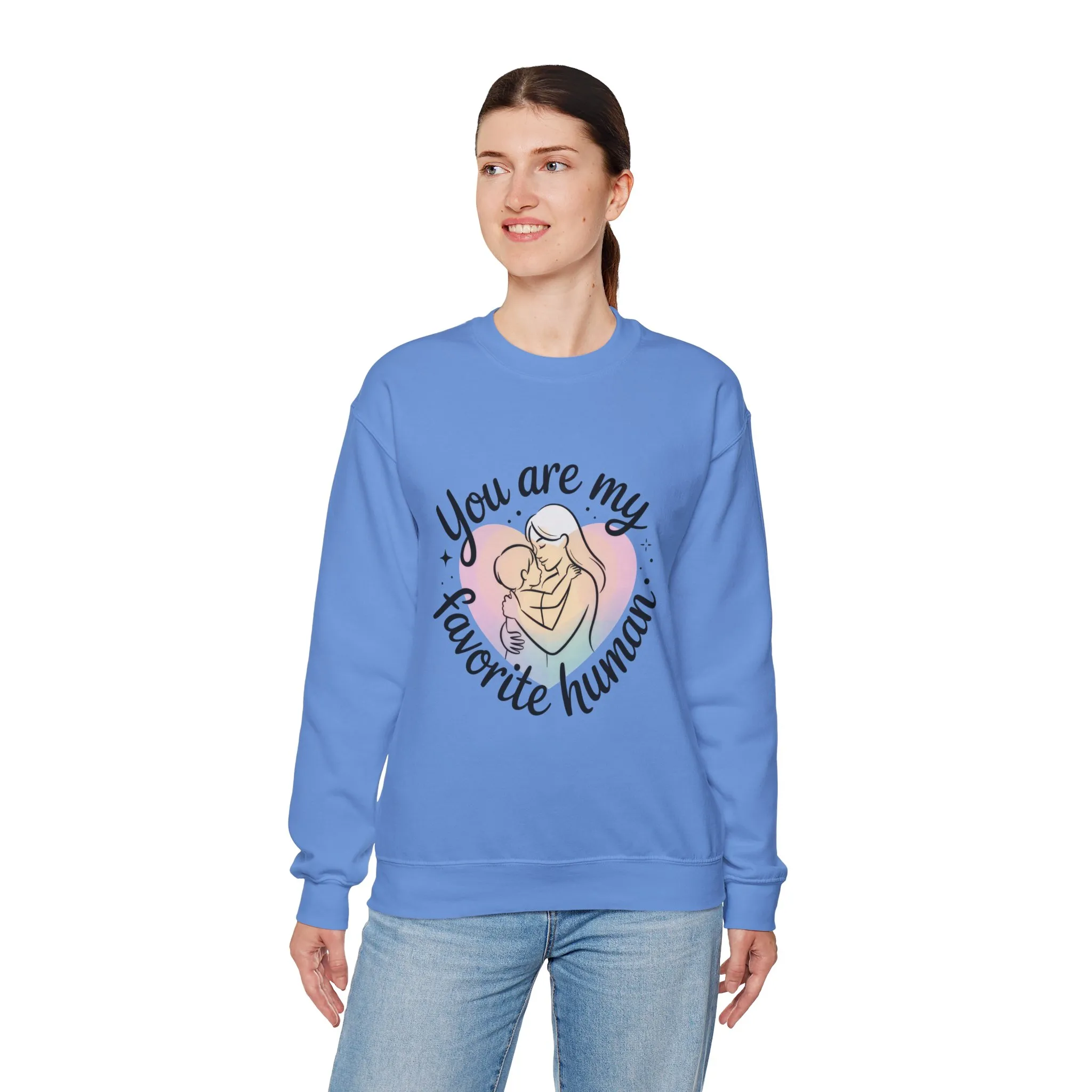 You Are My Favorite Human Mom Sweatshirt, Cute Pastel Heavy Blend Crewneck for Mothers Day, Cozy Gift for Moms, Mothers Day Gift - Image 18