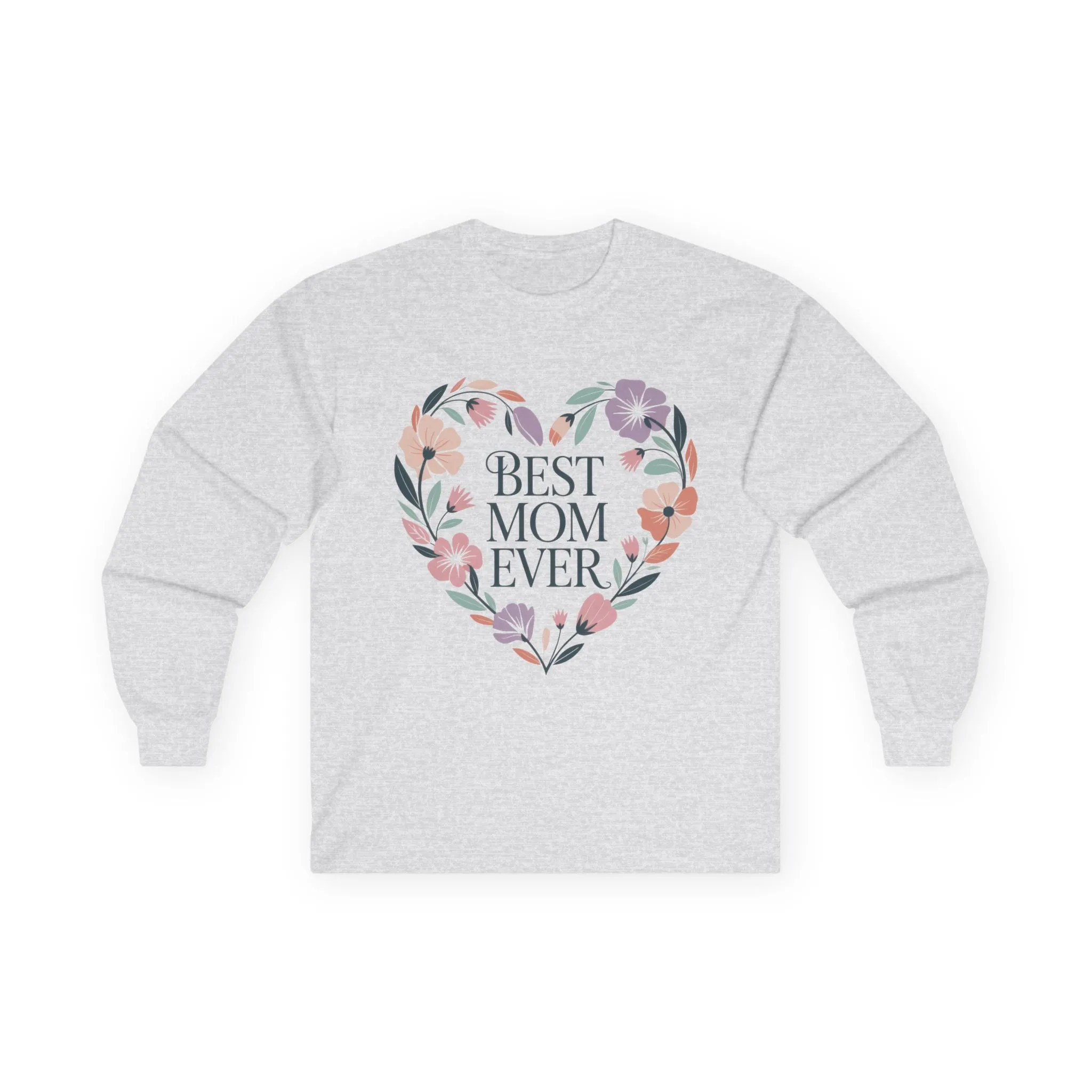 Best Mom Ever Long Sleeve Tee, Gift for Mom, Mother's Day Top, Unisex Floral Shirt, Cozy Everyday Wear, Spring Style, New Mom Gift - Image 3