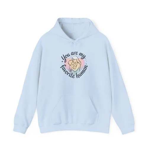 You Are My Favorite Human Hoodie, Cute Mom and Baby Pastel Design, Mothers Day Hooded Sweatshirt Gift - Image 17