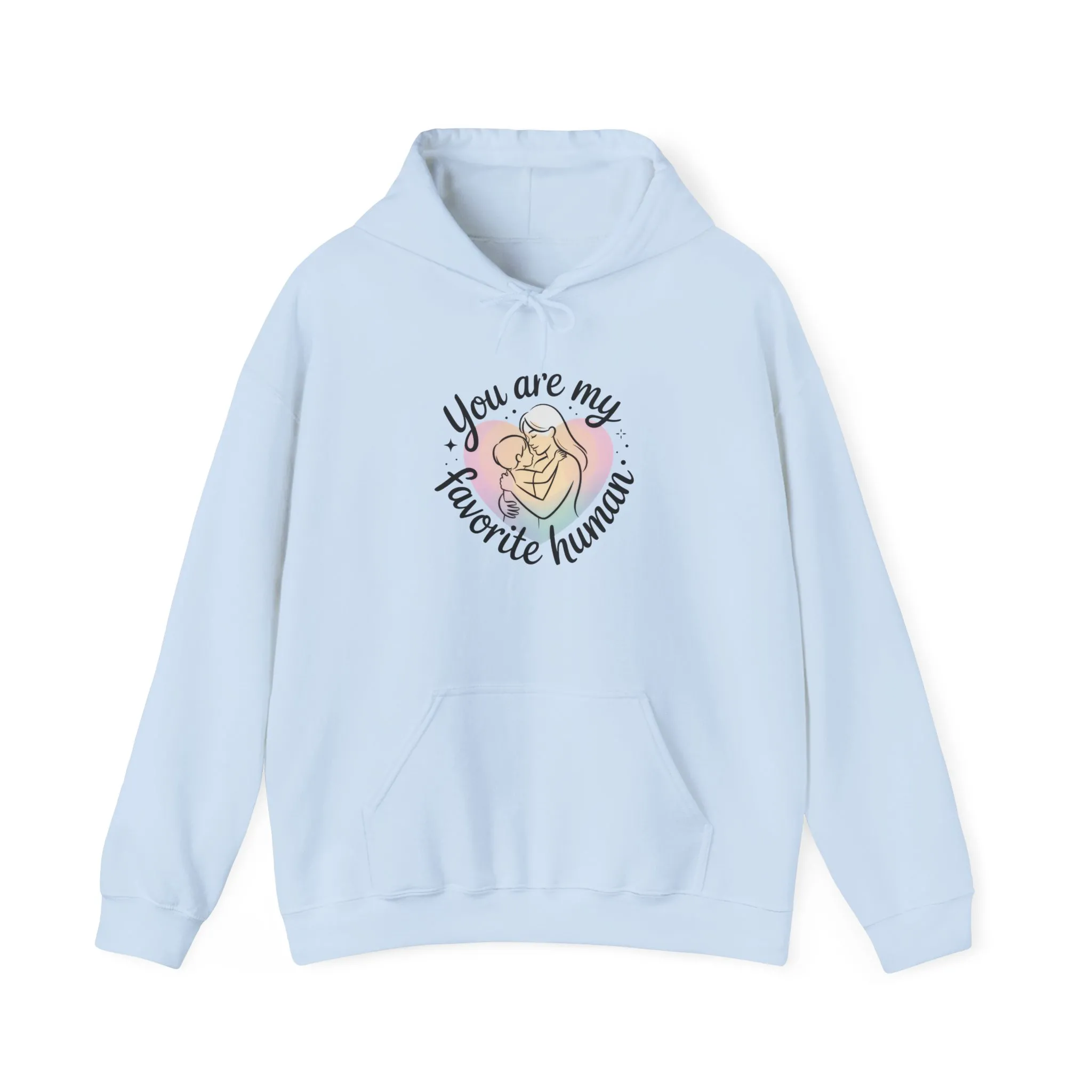 You Are My Favorite Human Hoodie, Cute Mom and Baby Pastel Design, Mothers Day Hooded Sweatshirt Gift - Image 17