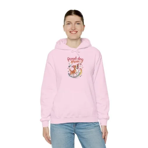Proud Dog Mom Hoodie, Gift for Dog Owners, Dog Lover Apparel, Mother's Day Gift, Unisex Hooded Sweatshirt, Corgi Rainbow Print - Image 27