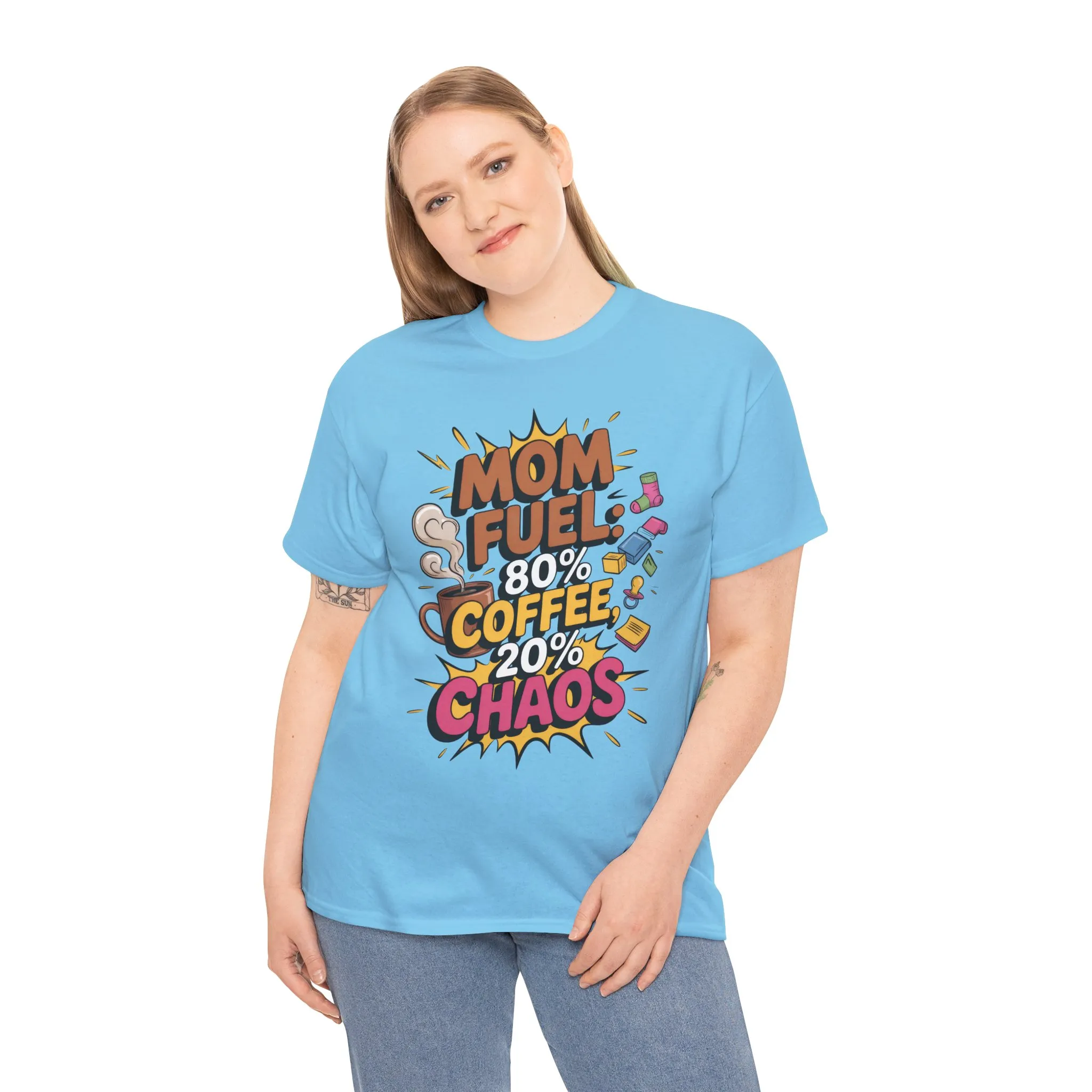 Funny Mom Fuel Coffee Tee, Gifts for Moms, Mother's Day Gift, Coffee Lover Shirt, T-Shirt for Coffee Loving Moms, Tired Mom Life Tee - Image 12