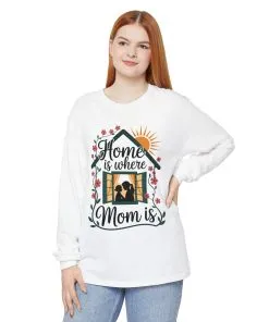 Home Is Where Mom Is Long Sleeve T-Shirt, Mother's Day Cotton Shirt, Cute Family Gift for Mom, Sentimental Mom Gift, mother's day Gift