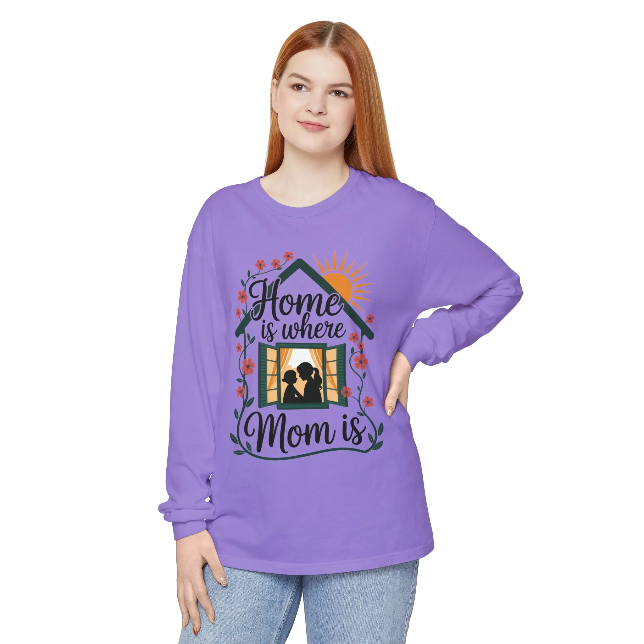 Home Is Where Mom Is Long Sleeve T-Shirt, Mother's Day Cotton Shirt, Cute Family Gift for Mom, Sentimental Mom Gift, mother's day Gift - Image 16