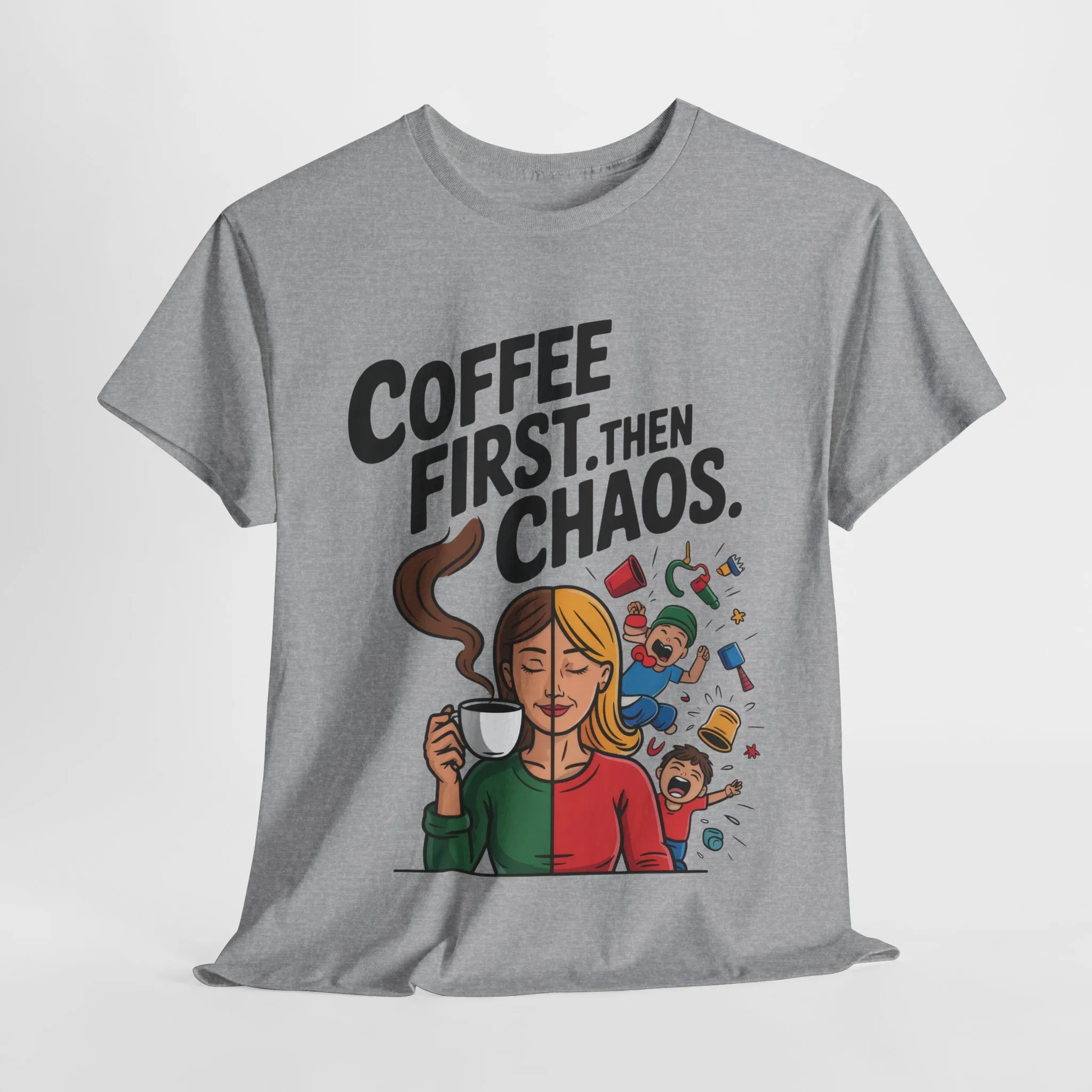 Coffee First Then Chaos Funny Mom Life Tee, Mother's Day Gift, Mom Humor Tee, mom graphic tee, caffeine lover tee - Image 10