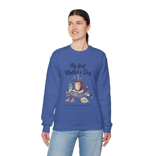 My First Mother's Day Sweatshirt, Cozy Crewneck for Moms, Gift for New Mothers, Baby Shower Tee, Snuggles & Sleepless Nights - Image 24