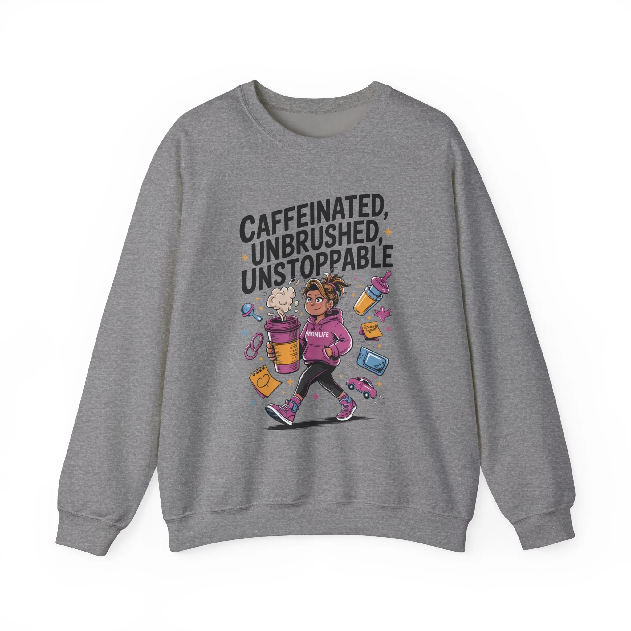 Caffeinated Mom Sweatshirt, Funny Mom Life Quote, Mother's Day Gift,New Mother Tired Mother Gift, Coffee Lover Gift, Coffee Addict Mom - Image 28