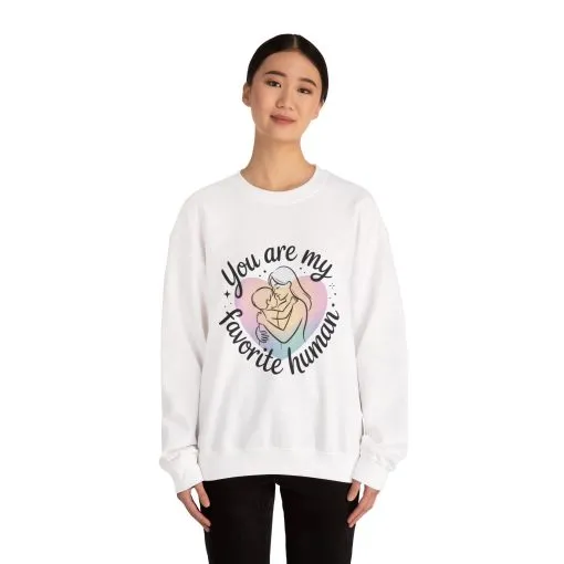 You Are My Favorite Human Mom Sweatshirt, Cute Pastel Heavy Blend Crewneck for Mothers Day, Cozy Gift for Moms, Mothers Day Gift - Image 5
