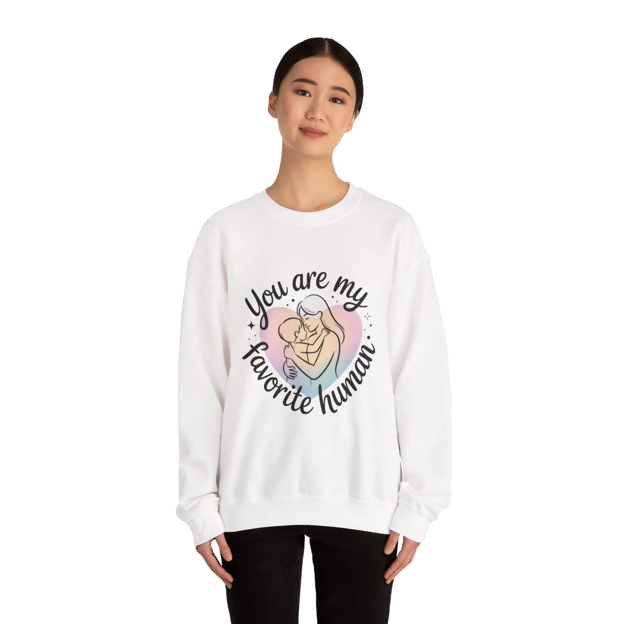 You Are My Favorite Human Mom Sweatshirt, Cute Pastel Heavy Blend Crewneck for Mothers Day, Cozy Gift for Moms, Mothers Day Gift - Image 5