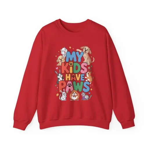 My Kids Have Paws Sweatshirt, Pet Lover Gift, Cute Animal Shirt, Cute Pet Mom Tee, Animal Parent T-Shirt, Gift for Animal Lovers - Image 33