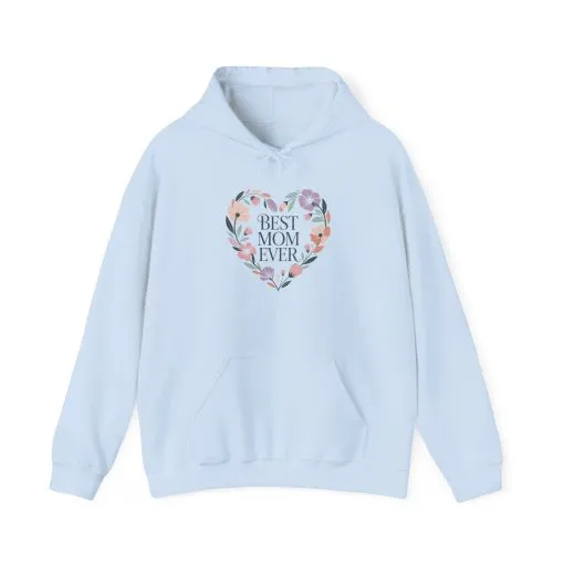Floral Heart Mom Hoodie - Best Mom Ever Sweatshirt for Mother's Day, Gift for Mom, Cozy Sweatshirt for Women, Everyday Wear, New Mom Gift - Image 13