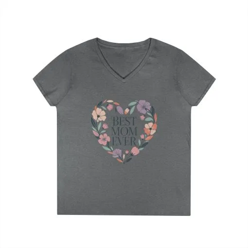 Best Mom Ever Floral V-Neck T-Shirt, Gift for Mom, Mother's Day Shirt, Floral Tee, Mothers Day Gift Shirt - Image 5