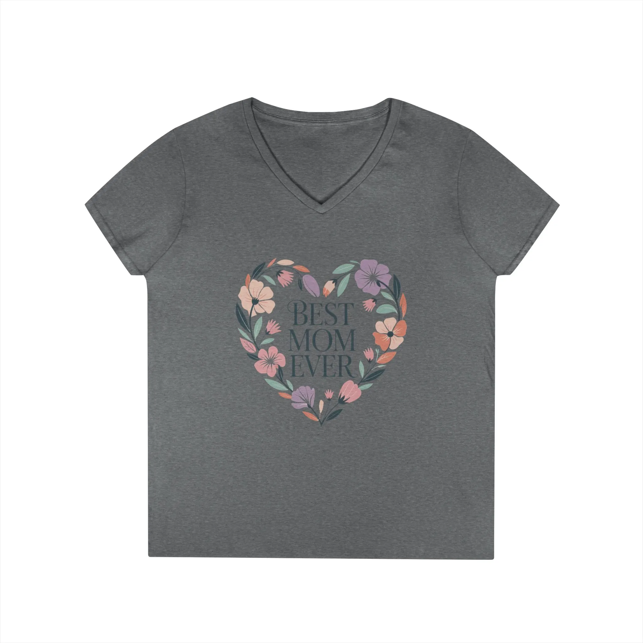 Best Mom Ever Floral V-Neck T-Shirt, Gift for Mom, Mother's Day Shirt, Floral Tee, Mothers Day Gift Shirt - Image 5