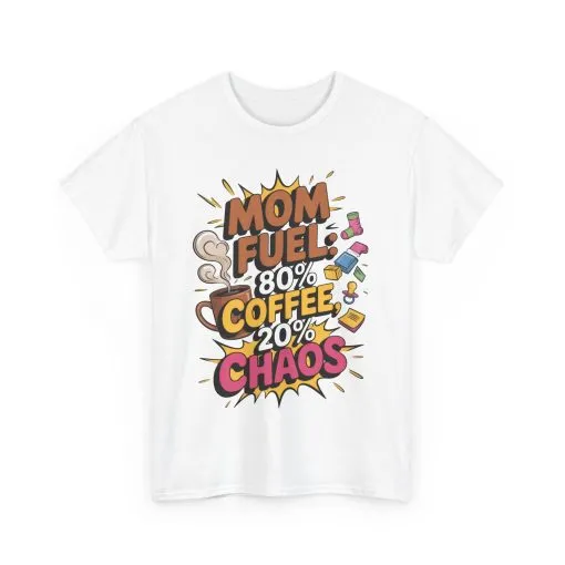 Funny Mom Fuel Coffee Tee, Gifts for Moms, Mother's Day Gift, Coffee Lover Shirt, T-Shirt for Coffee Loving Moms, Tired Mom Life Tee