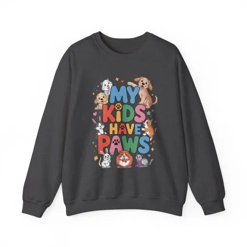 My Kids Have Paws Sweatshirt, Pet Lover Gift, Cute Animal Shirt, Cute Pet Mom Tee, Animal Parent T-Shirt, Gift for Animal Lovers - Image 13
