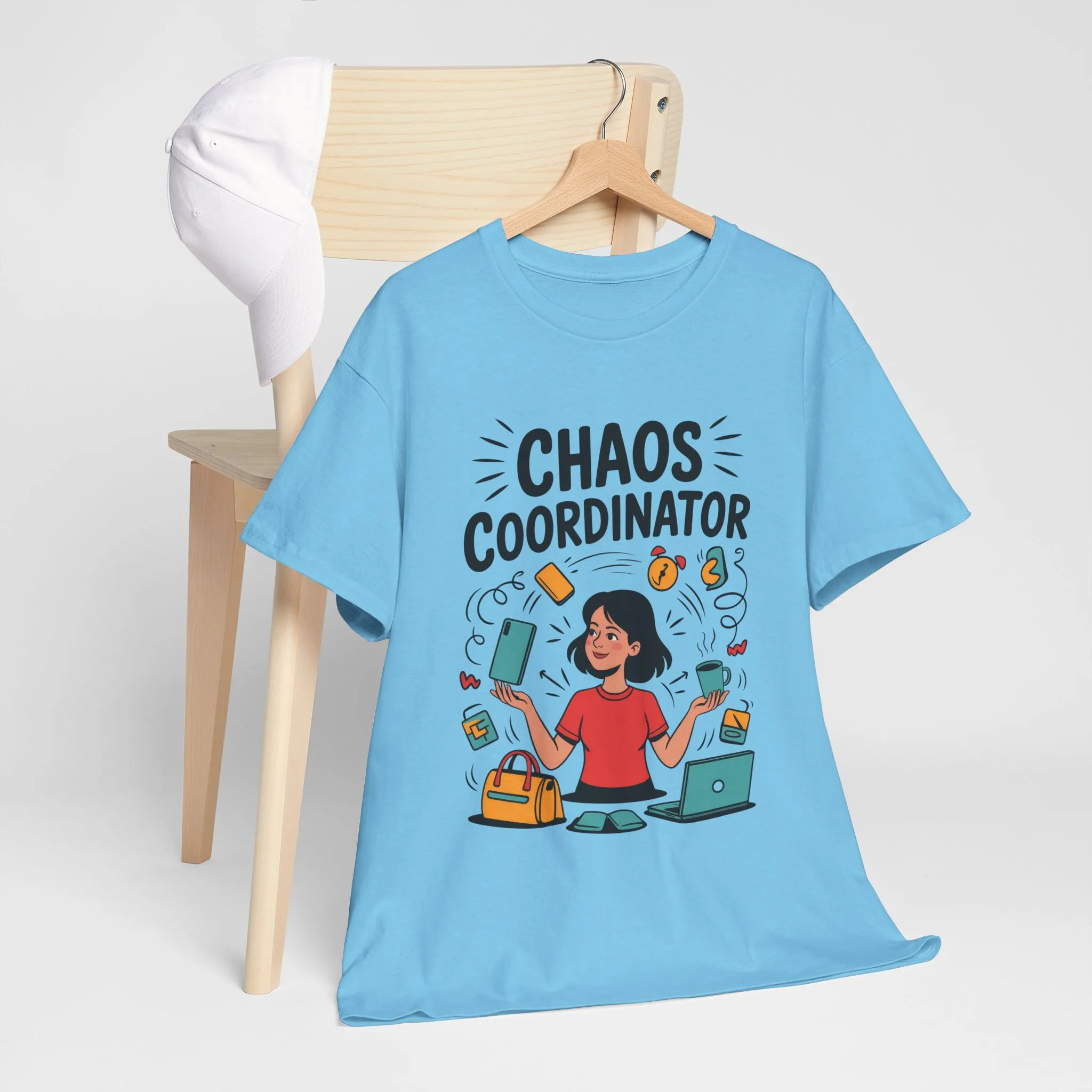 Chaos Coordinator Heavy Cotton Tee, Gift for Busy Moms, Mother's Day Gift, Funny Mom Life Shirt, Busy Life Humor T-Shirt - Image 16