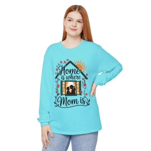 Home Is Where Mom Is Long Sleeve T-Shirt, Mother's Day Cotton Shirt, Cute Family Gift for Mom, Sentimental Mom Gift, mother's day Gift - Image 10