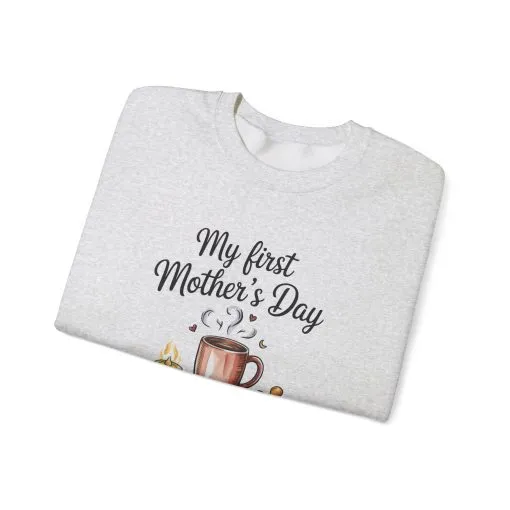 My First Mother's Day Sweatshirt, Cozy Crewneck for Moms, Gift for New Mothers, Baby Shower Tee, Snuggles & Sleepless Nights - Image 6