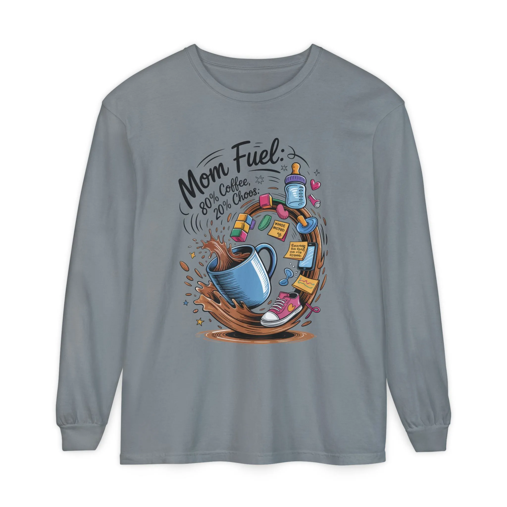 Mom Fuel Long Sleeve T-Shirt, Coffee Lovers Gift, Mother's Day Apparel, Cute Mom Shirt, Coffee Lover Mom Life Top, Coffee Lover's Tee - Image 11