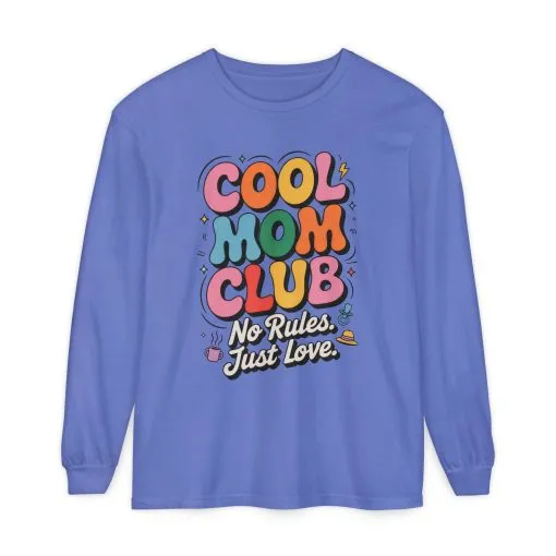 Cool Mom Club Long Sleeve T-Shirt, Funny Mom Tee, Gift for Moms, Mother's Day Gift, No Rules Just Love Quote Tee - Image 7