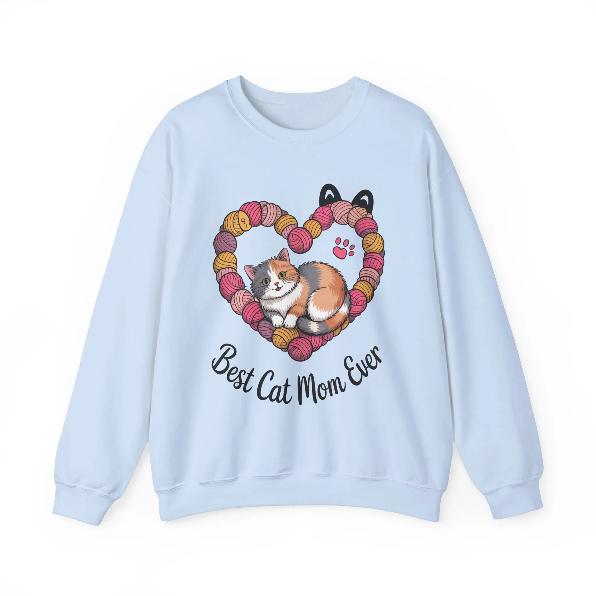 Best Cat Mom Ever Sweatshirt, Cozy Cat Lover Gift, Mother's Day Apparel, Pet Owner Sweatshirt, Cute Gift for Cat Moms, Yarn Themed - Image 13