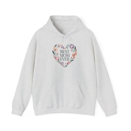 Floral Heart Mom Hoodie - Best Mom Ever Sweatshirt for Mother's Day, Gift for Mom, Cozy Sweatshirt for Women, Everyday Wear, New Mom Gift - Image 7