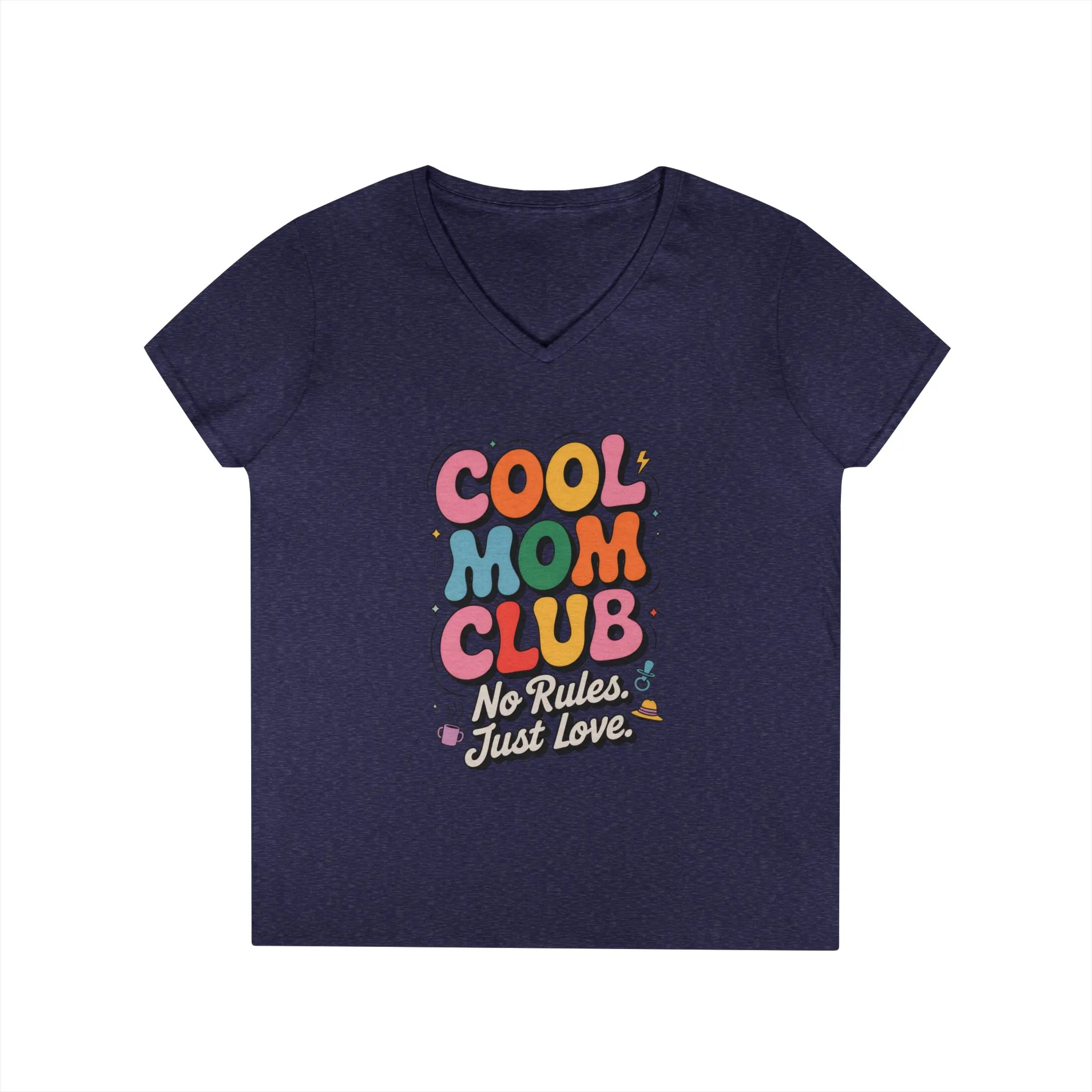 Cool Mom Club V-Neck T-Shirt, Fun Mom Shirt, Gift for Moms, Casual Graphic Tee, Mother's Day Gift, No Rules Just Love - Image 15