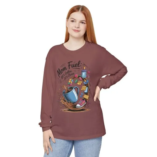 Mom Fuel Long Sleeve T-Shirt, Coffee Lovers Gift, Mother's Day Apparel, Cute Mom Shirt, Coffee Lover Mom Life Top, Coffee Lover's Tee - Image 24