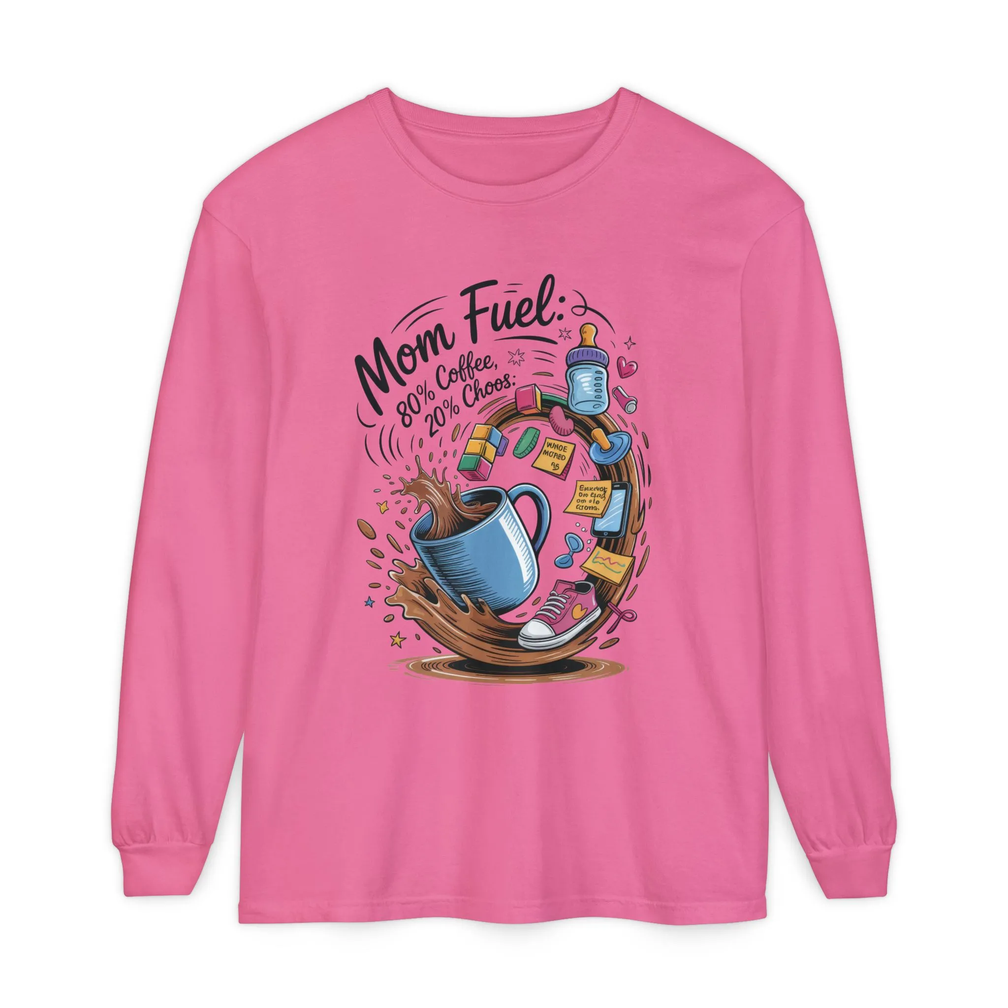 Mom Fuel Long Sleeve T-Shirt, Coffee Lovers Gift, Mother's Day Apparel, Cute Mom Shirt, Coffee Lover Mom Life Top, Coffee Lover's Tee - Image 19