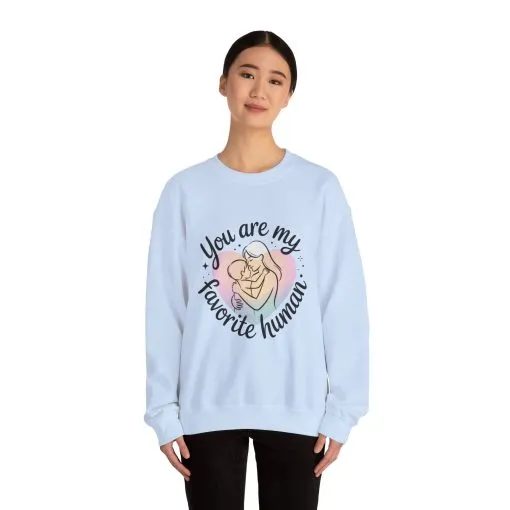 You Are My Favorite Human Mom Sweatshirt, Cute Pastel Heavy Blend Crewneck for Mothers Day, Cozy Gift for Moms, Mothers Day Gift - Image 14