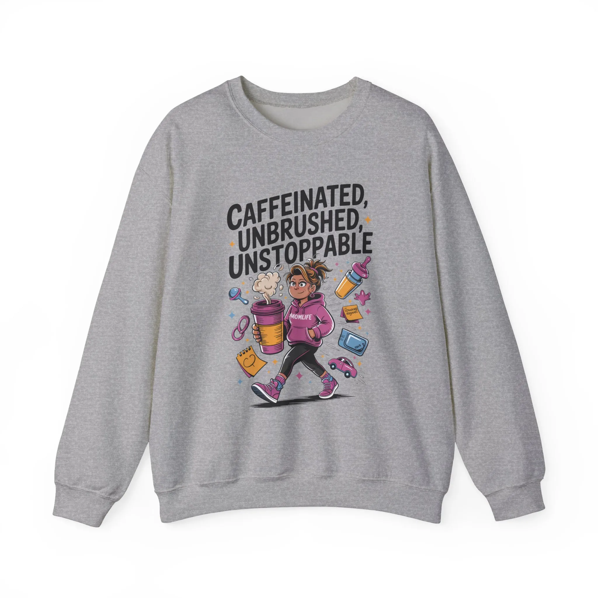 Caffeinated Mom Sweatshirt, Funny Mom Life Quote, Mother's Day Gift,New Mother Tired Mother Gift, Coffee Lover Gift, Coffee Addict Mom - Image 10