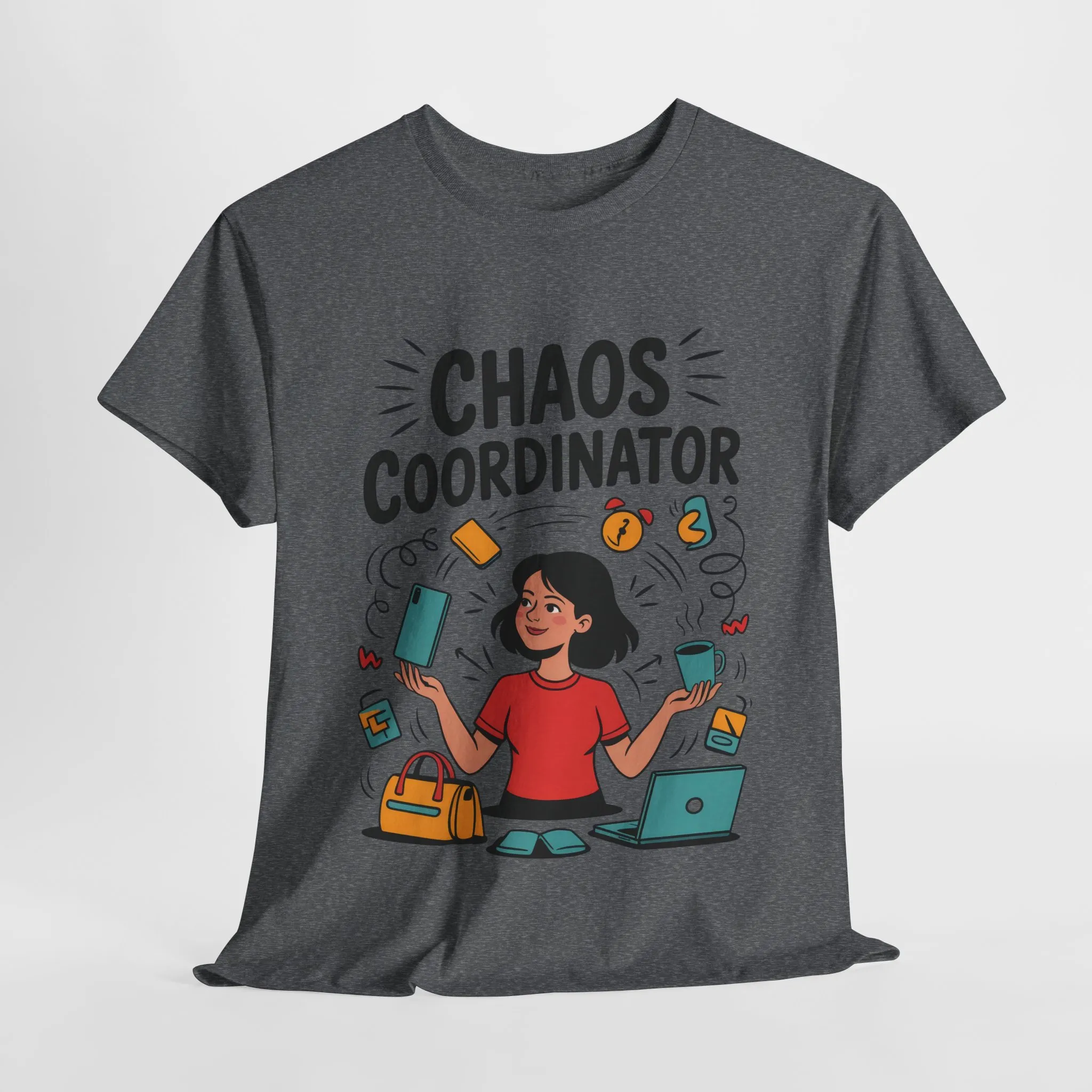Chaos Coordinator Heavy Cotton Tee, Gift for Busy Moms, Mother's Day Gift, Funny Mom Life Shirt, Busy Life Humor T-Shirt - Image 28