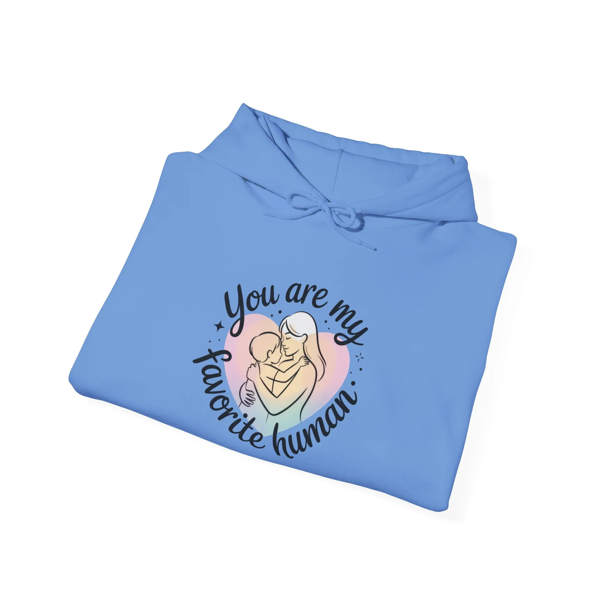 You Are My Favorite Human Hoodie, Cute Mom and Baby Pastel Design, Mothers Day Hooded Sweatshirt Gift - Image 3