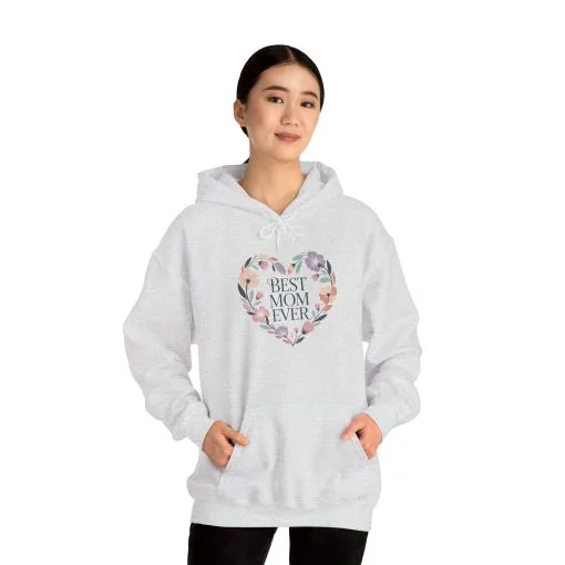 Floral Heart Mom Hoodie - Best Mom Ever Sweatshirt for Mother's Day, Gift for Mom, Cozy Sweatshirt for Women, Everyday Wear, New Mom Gift - Image 8