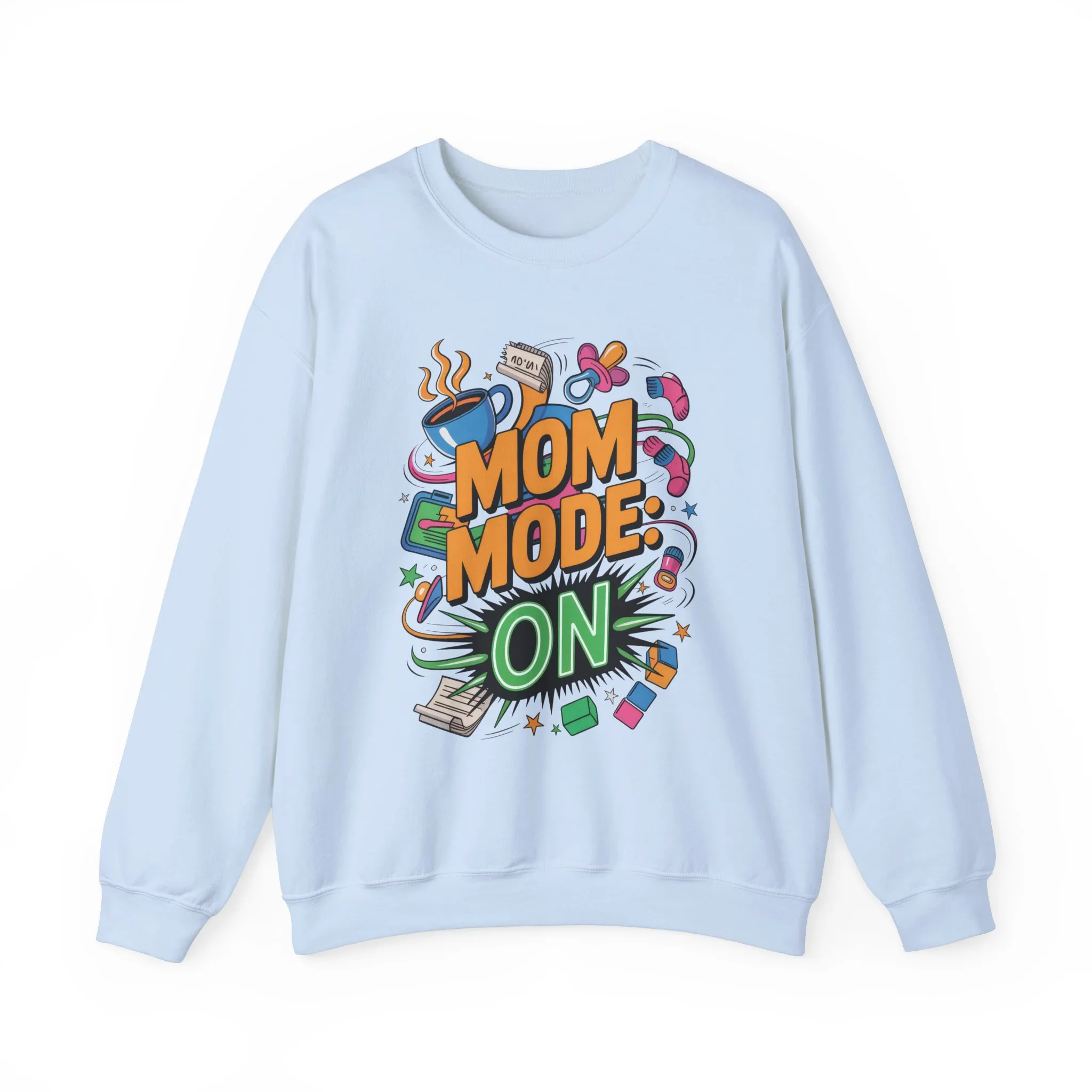 Mom Mode On Crewneck Sweatshirt, Gift for Mom, Mother's Day Humor T-Shirt, Cute Mama Life Graphic Tee, Mother's Day Gift - Image 41